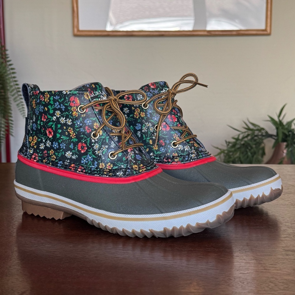 NEW & RARE Eddie Bauer x The Great Women's Rain Boots Floral Duck Boots | Size 8 - Picture 2 of 12